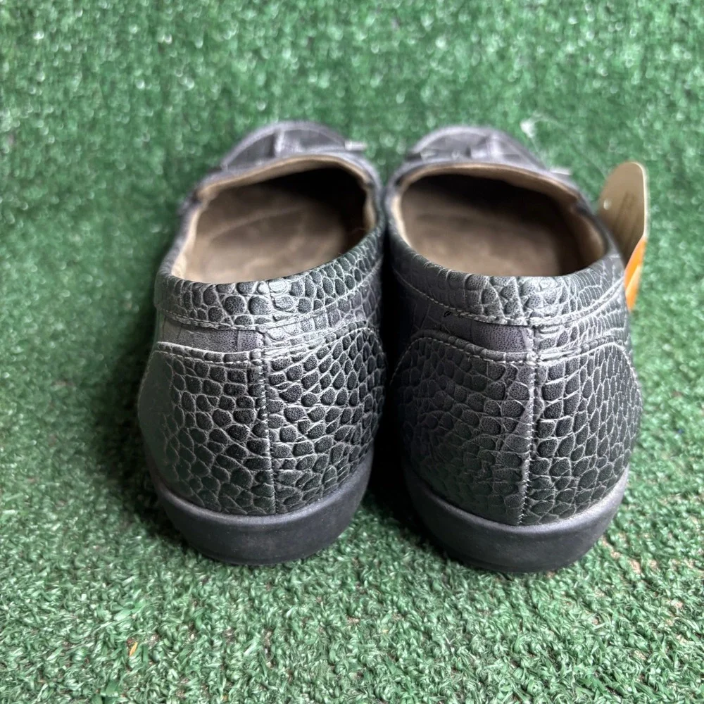 NEW Natural Soul Gracee Faux Croc All Thru Comfort Loafer Flat Grey Womens 9.5M